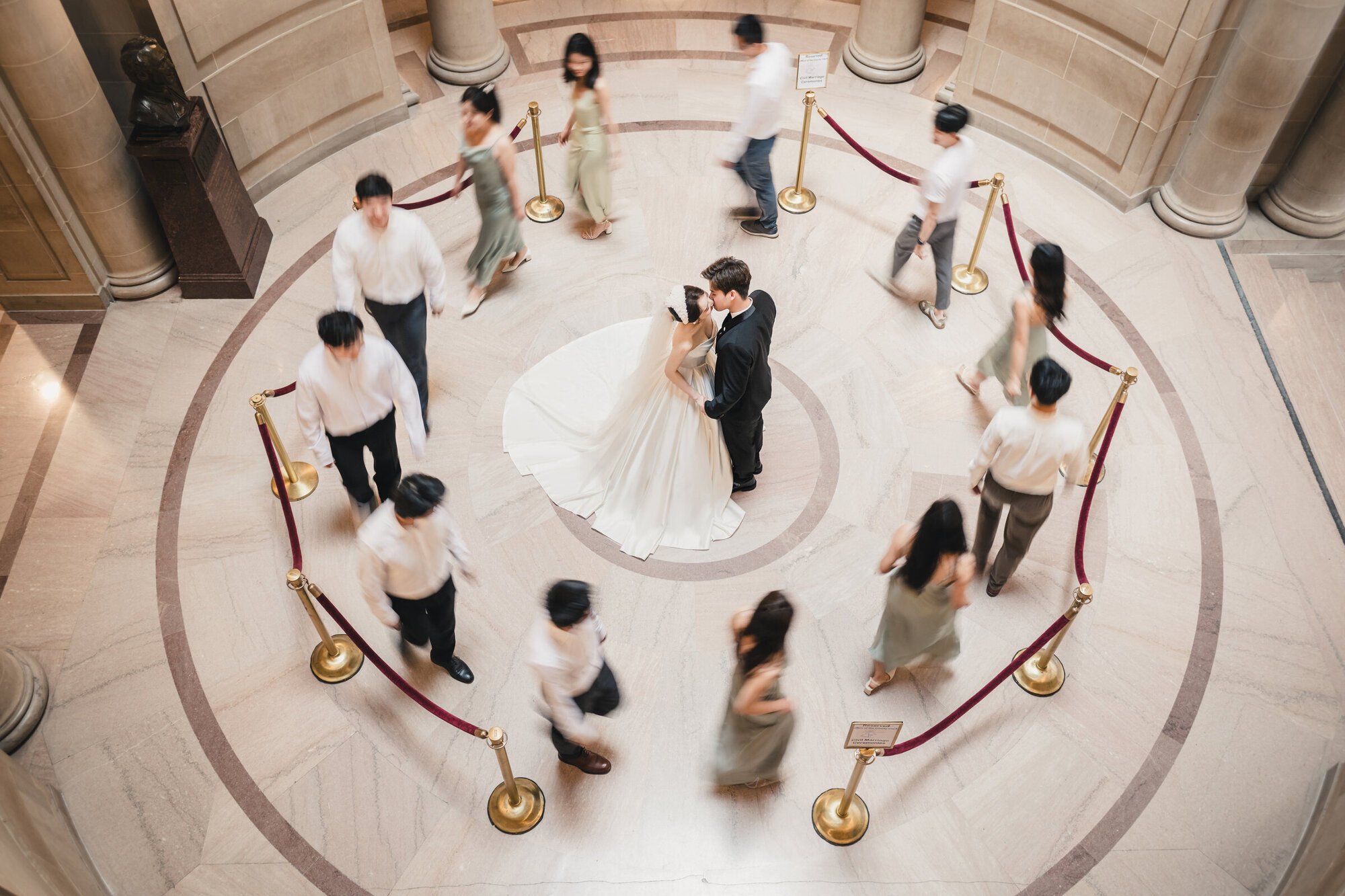 Overhead ceremony circle at San Francisco City Hall
