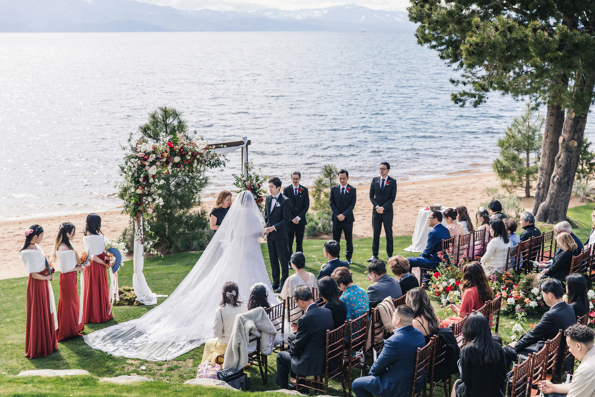Processional during the Lake Tahoe wedding ceremony