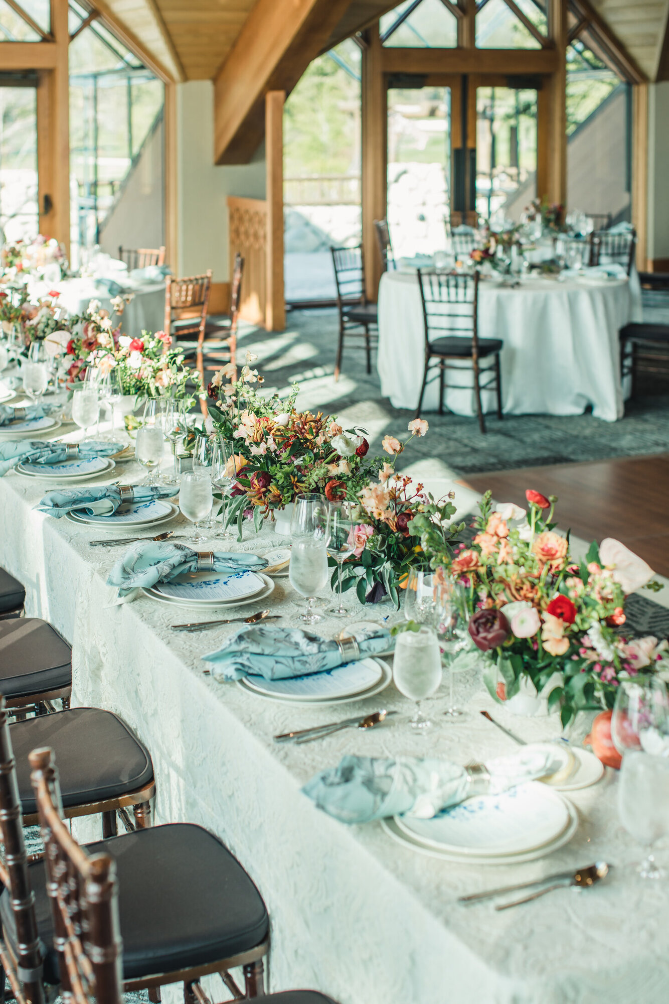 Indoor wedding setup at Edgewood Tahoe