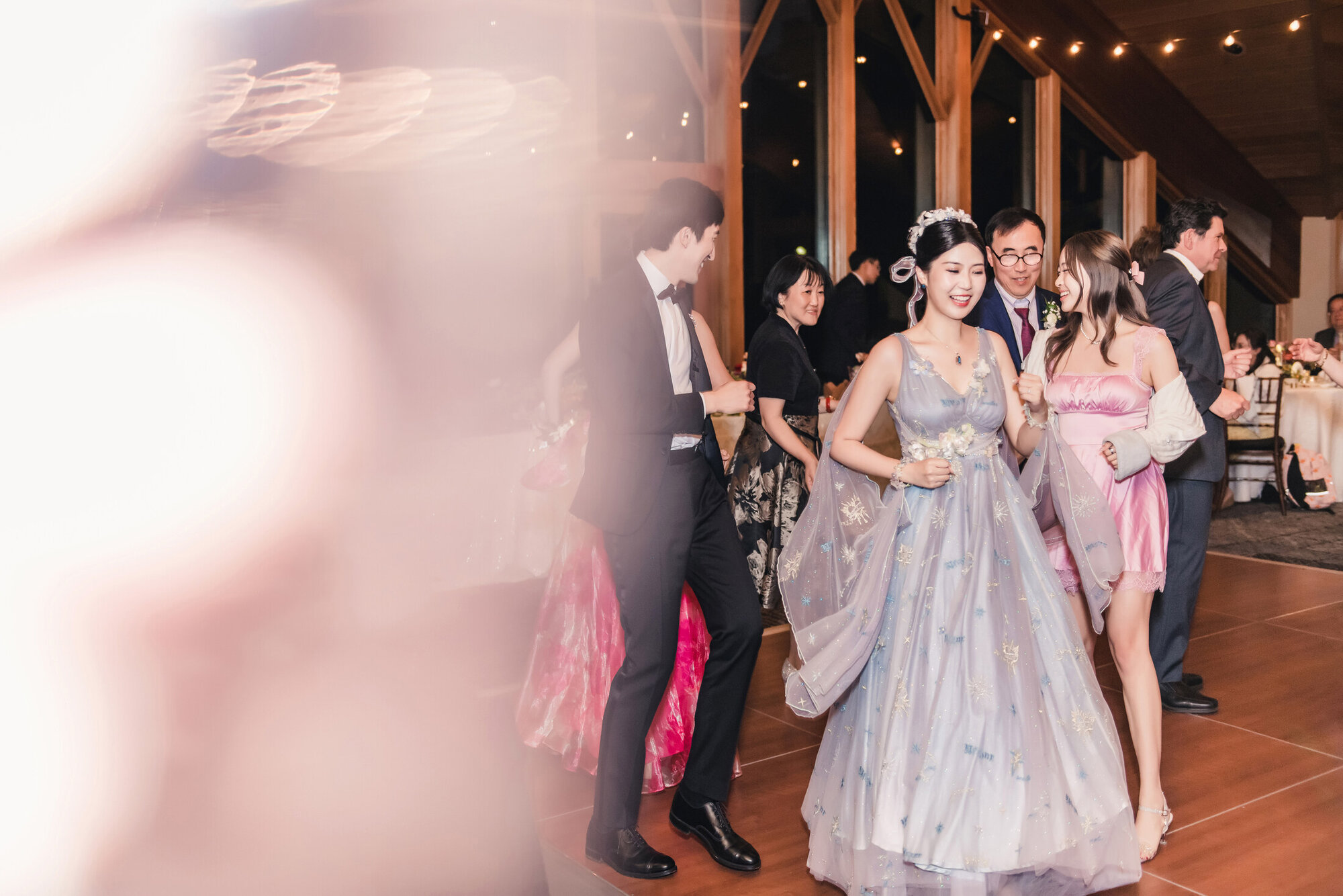 Bride and friends on the evening dance floor