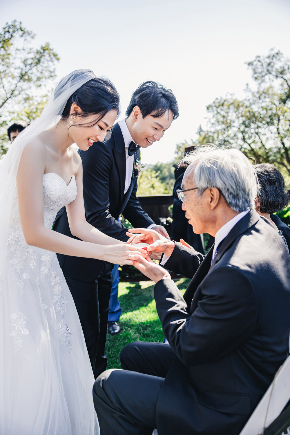 Family blessing during the ceremony