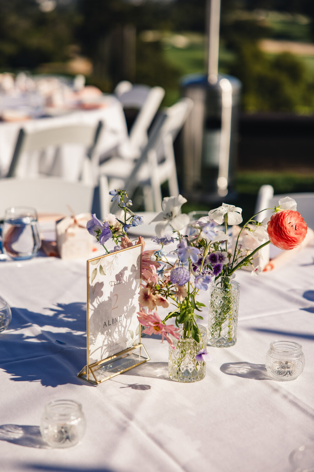 Reception place setting with soft florals