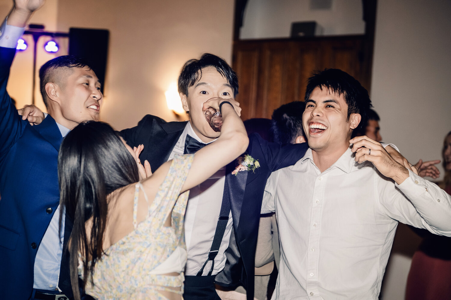 Close joyful party moment