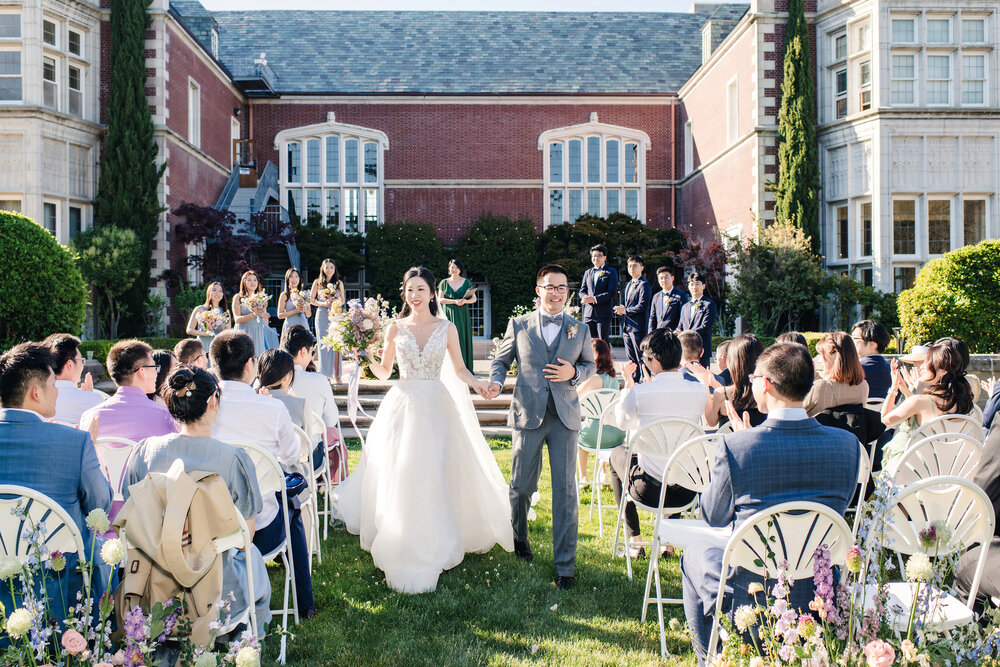 Garden ceremony processional moment