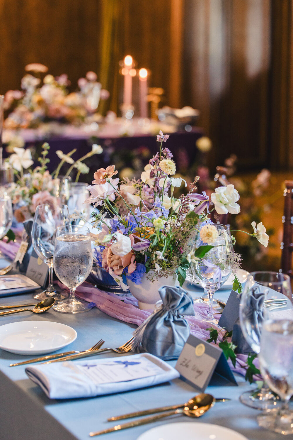 Reception table floral detail