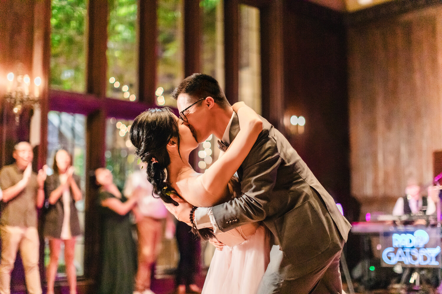 Close dance floor kiss