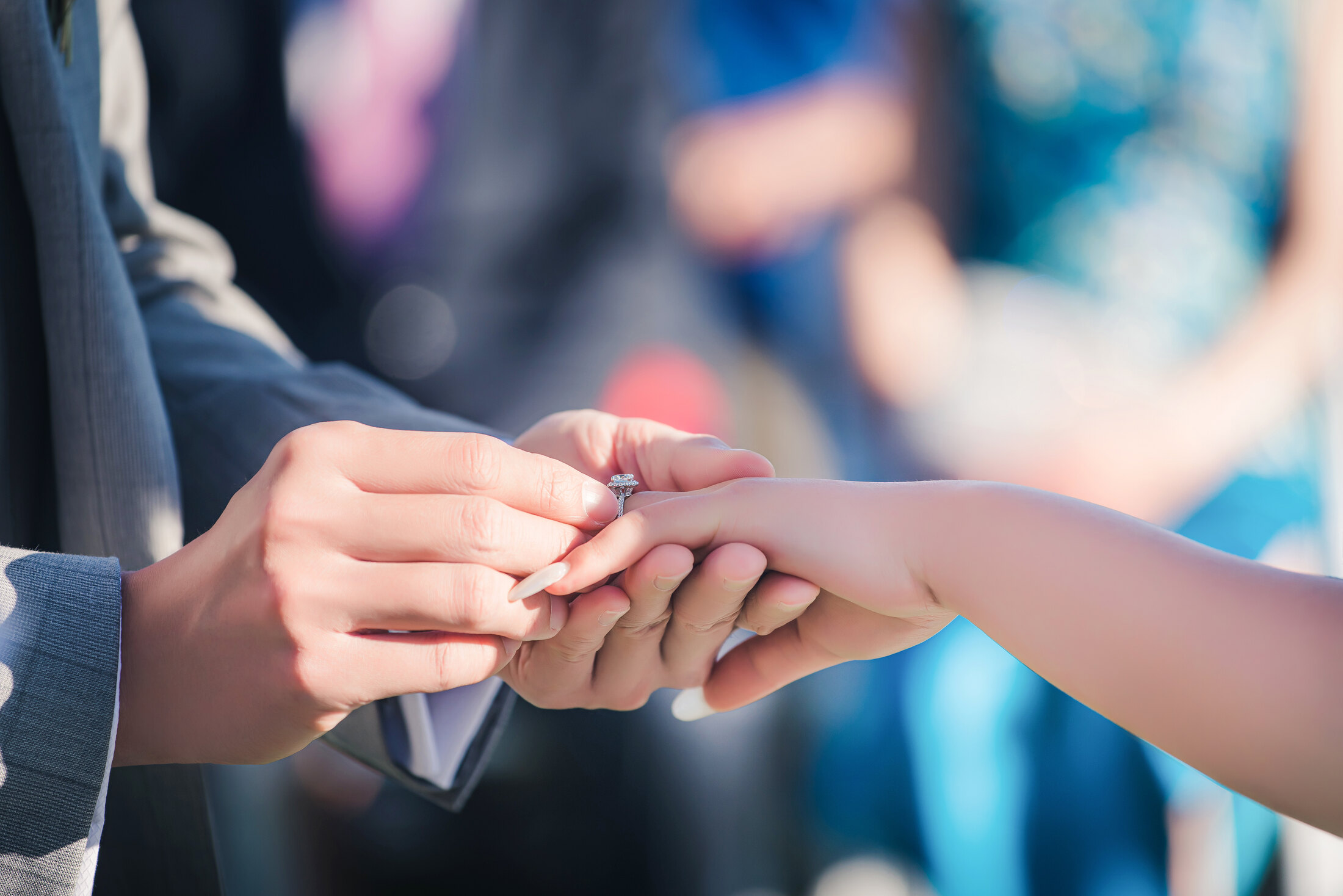 Close ring exchange during the ceremony