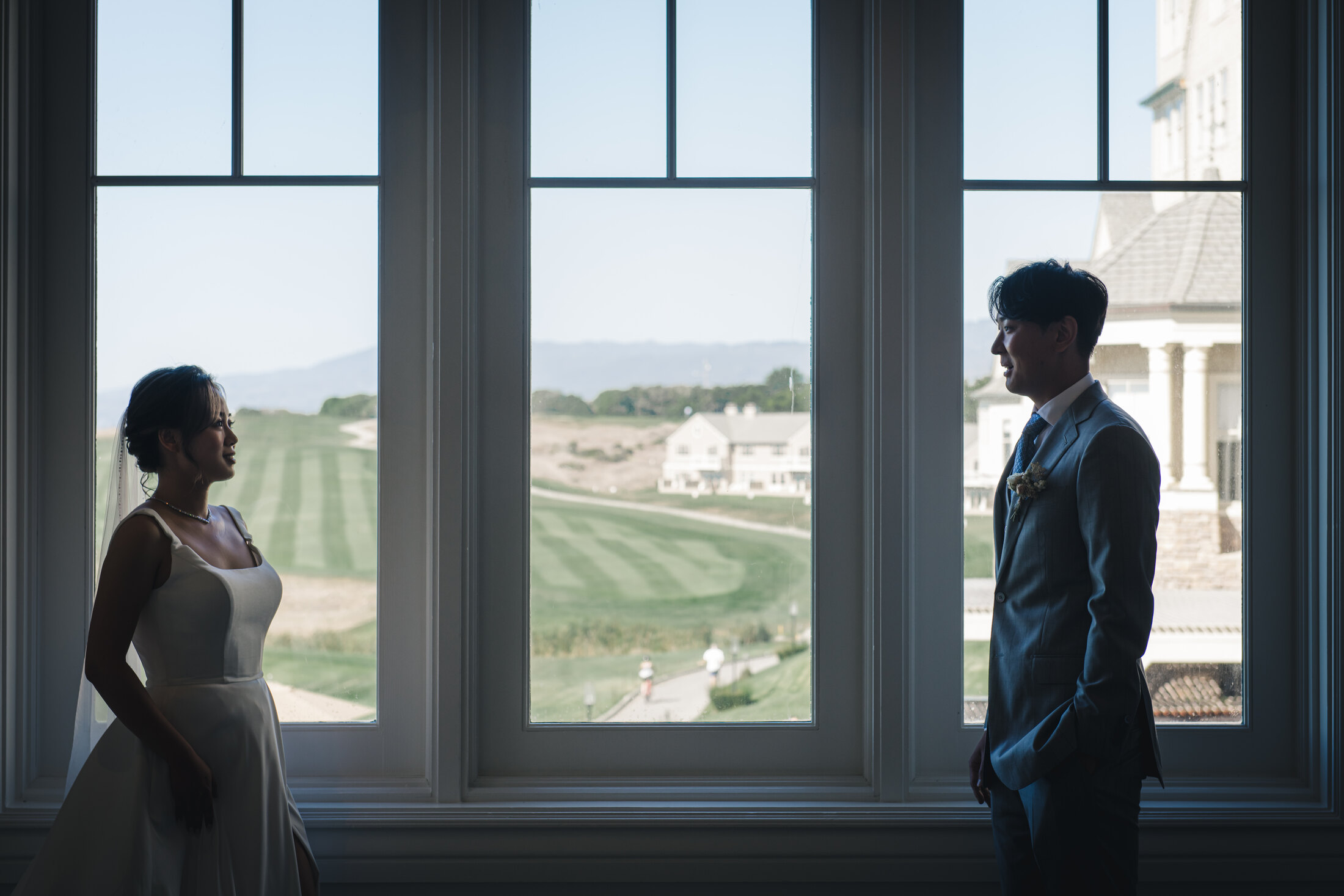 Quiet couple portrait by the window