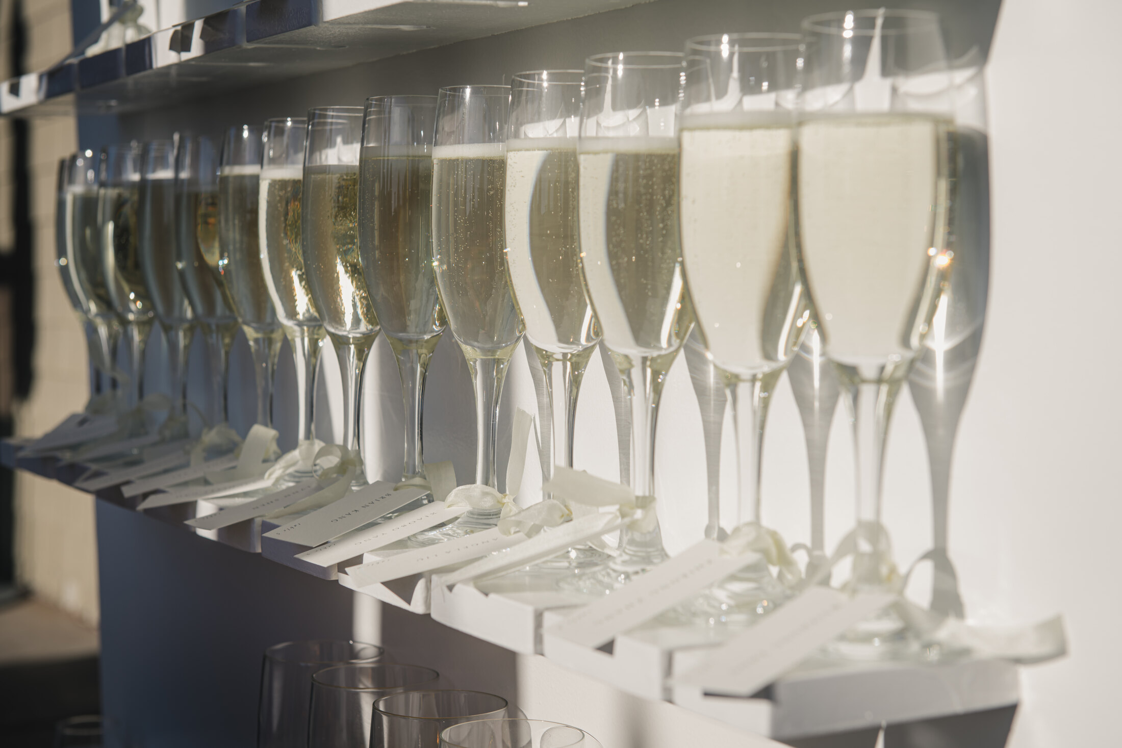 Champagne glasses detail