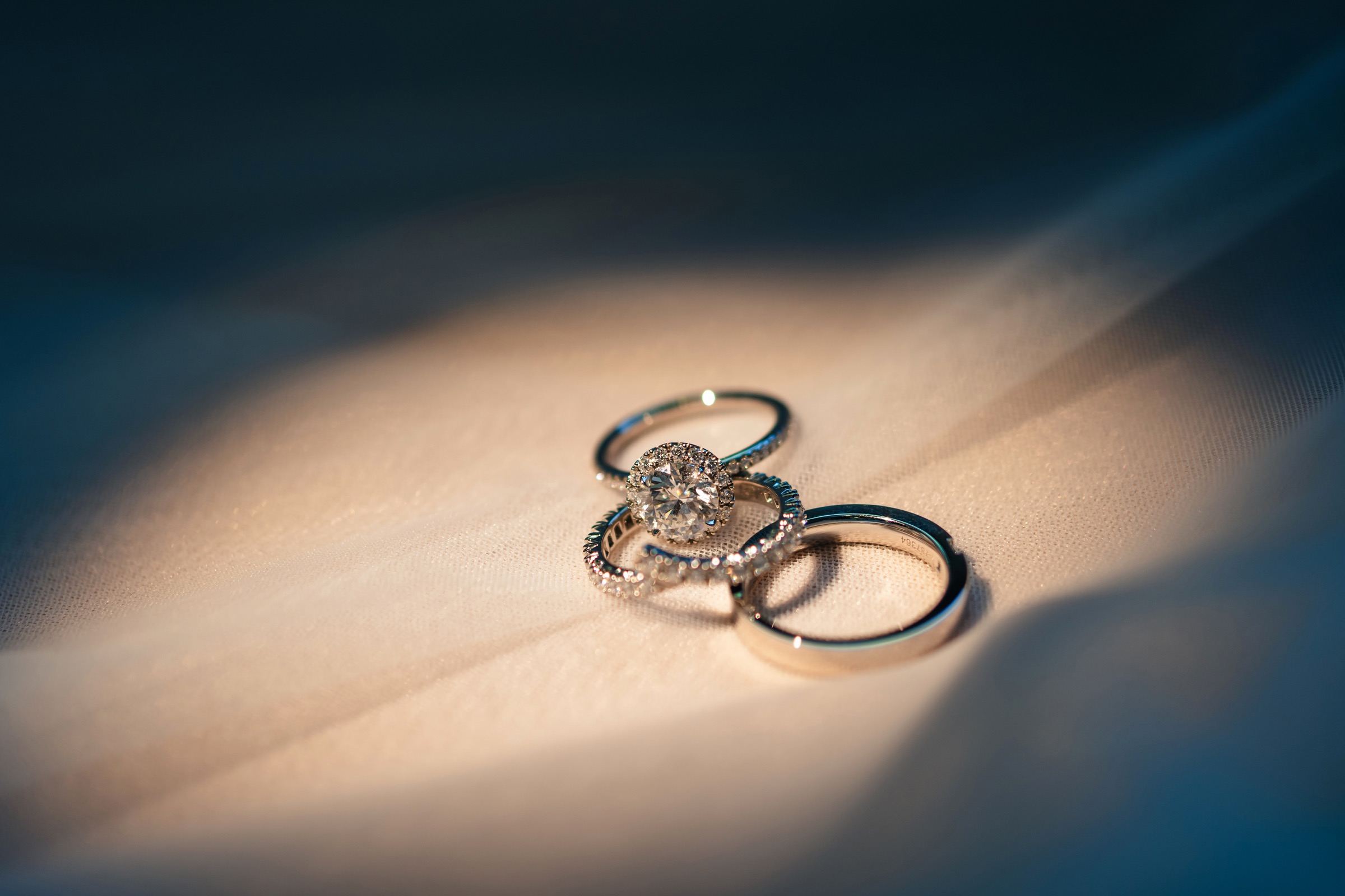 Wedding rings in window light