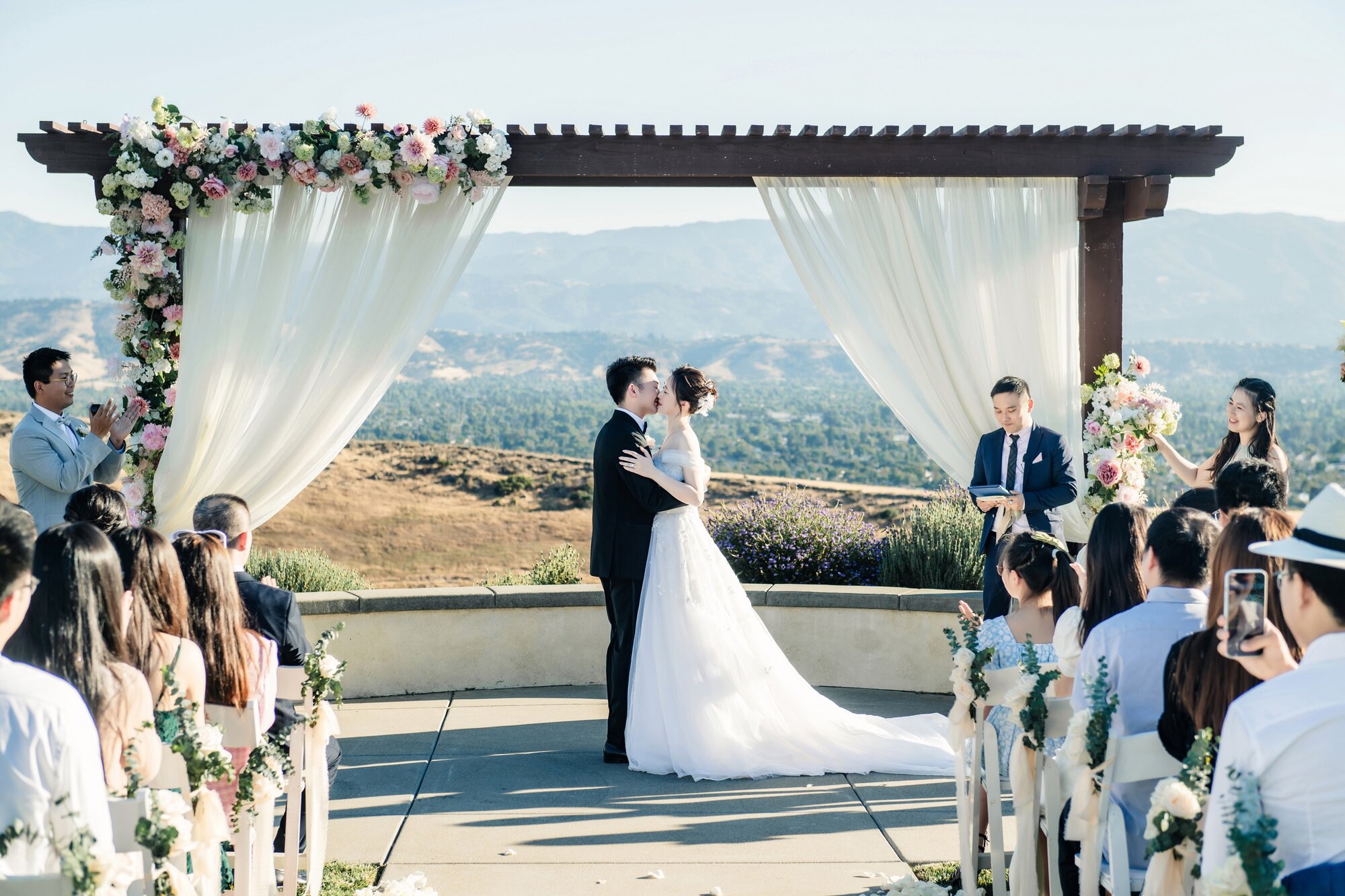 Ceremony at the floral arch