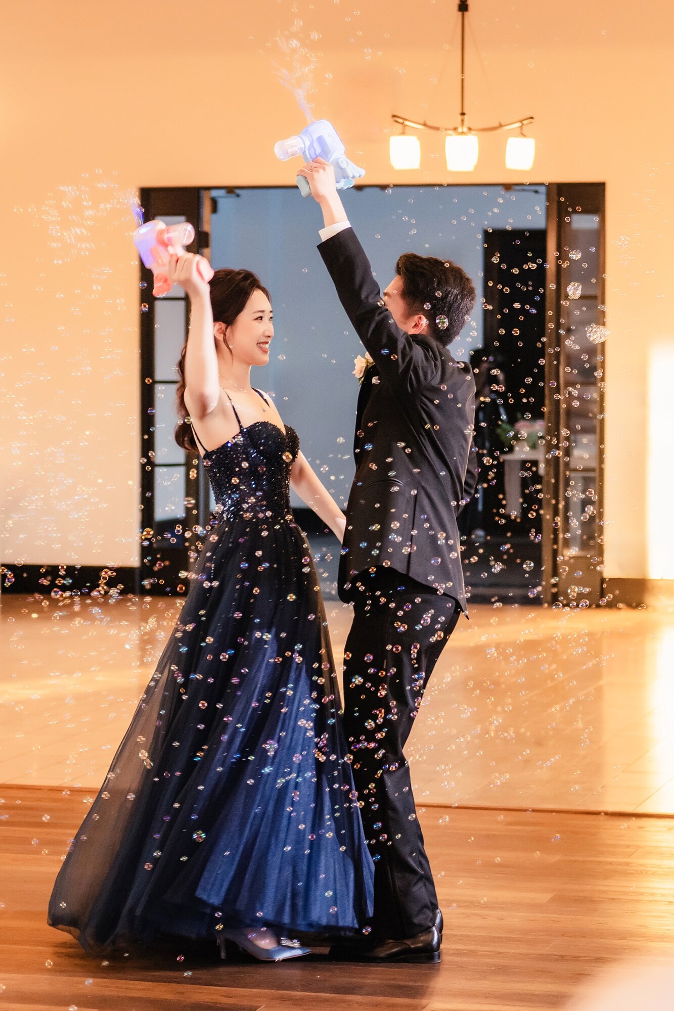 Blue dress dance moment