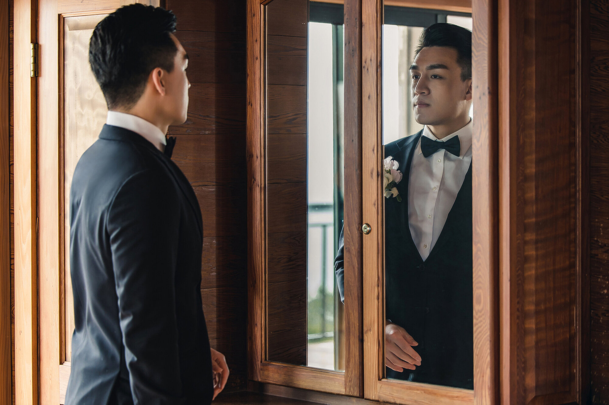 Indoor couple portrait in natural light