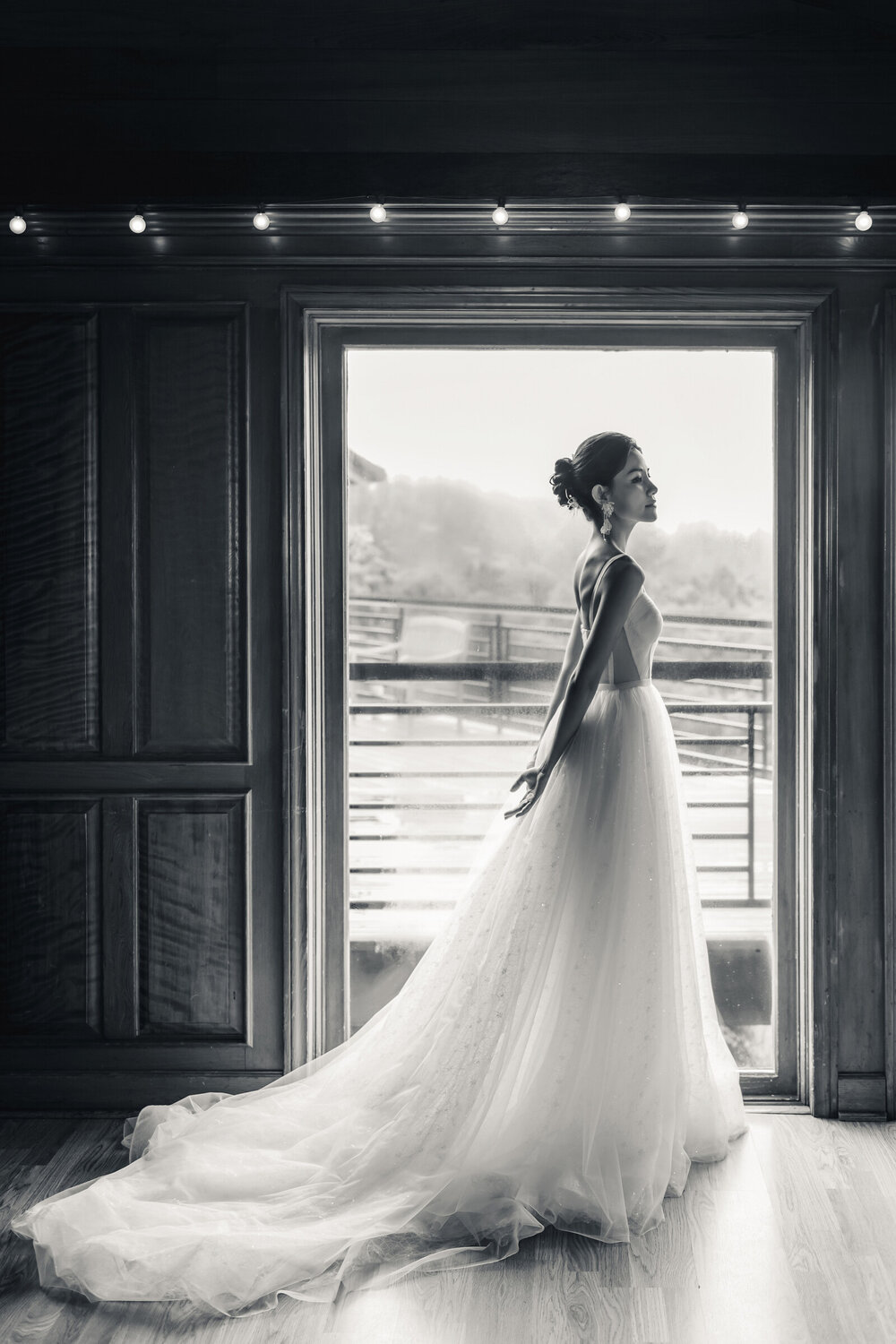 Bride in window light