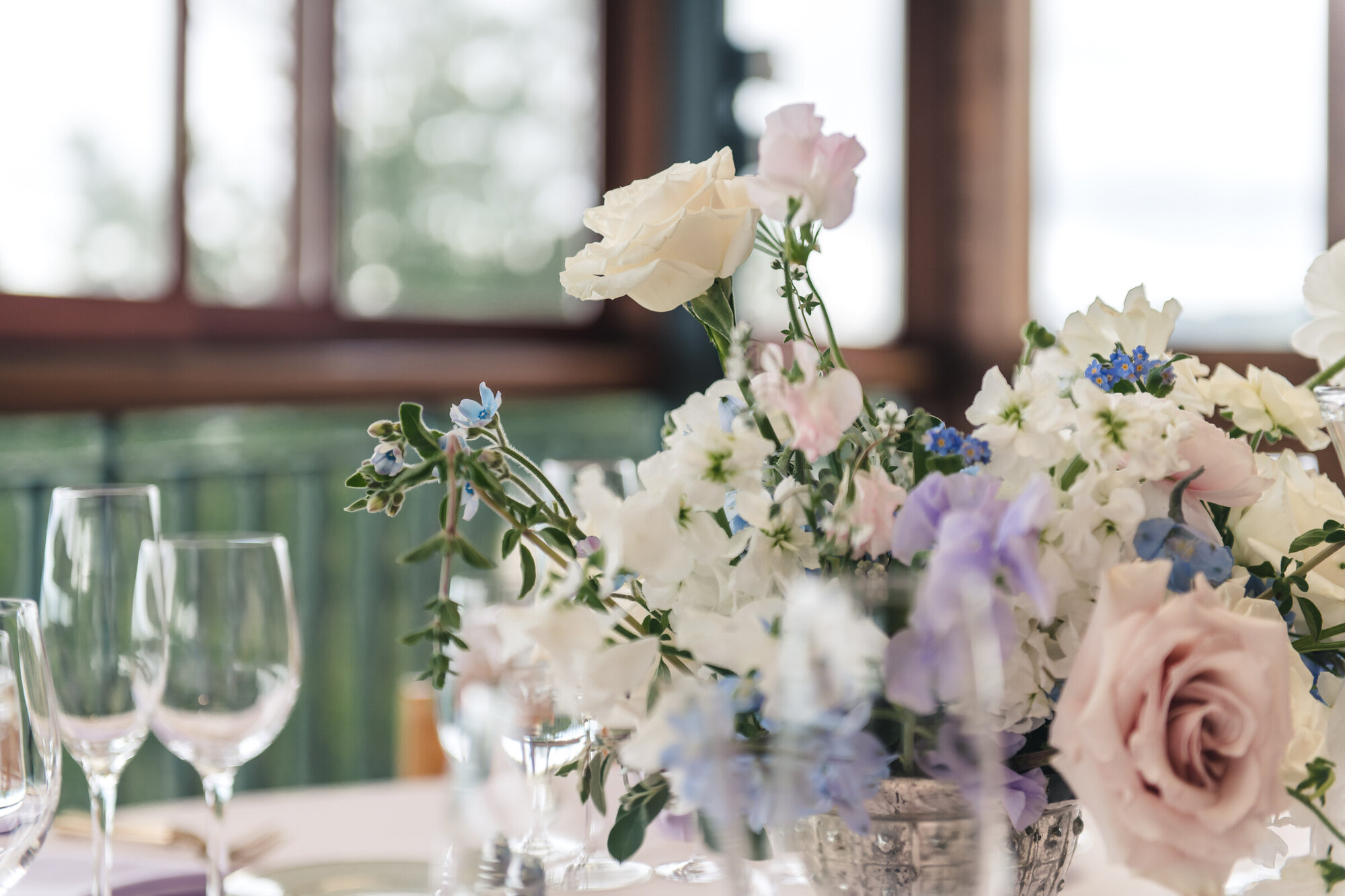 Reception table floral detail