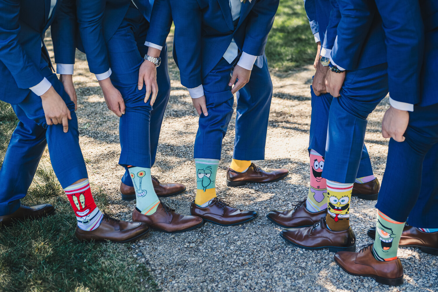 Groomsmen socks and suit detail