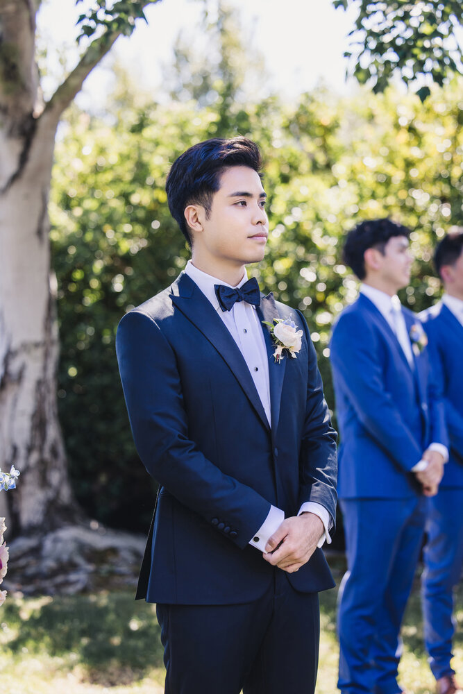 Groom waiting before the ceremony