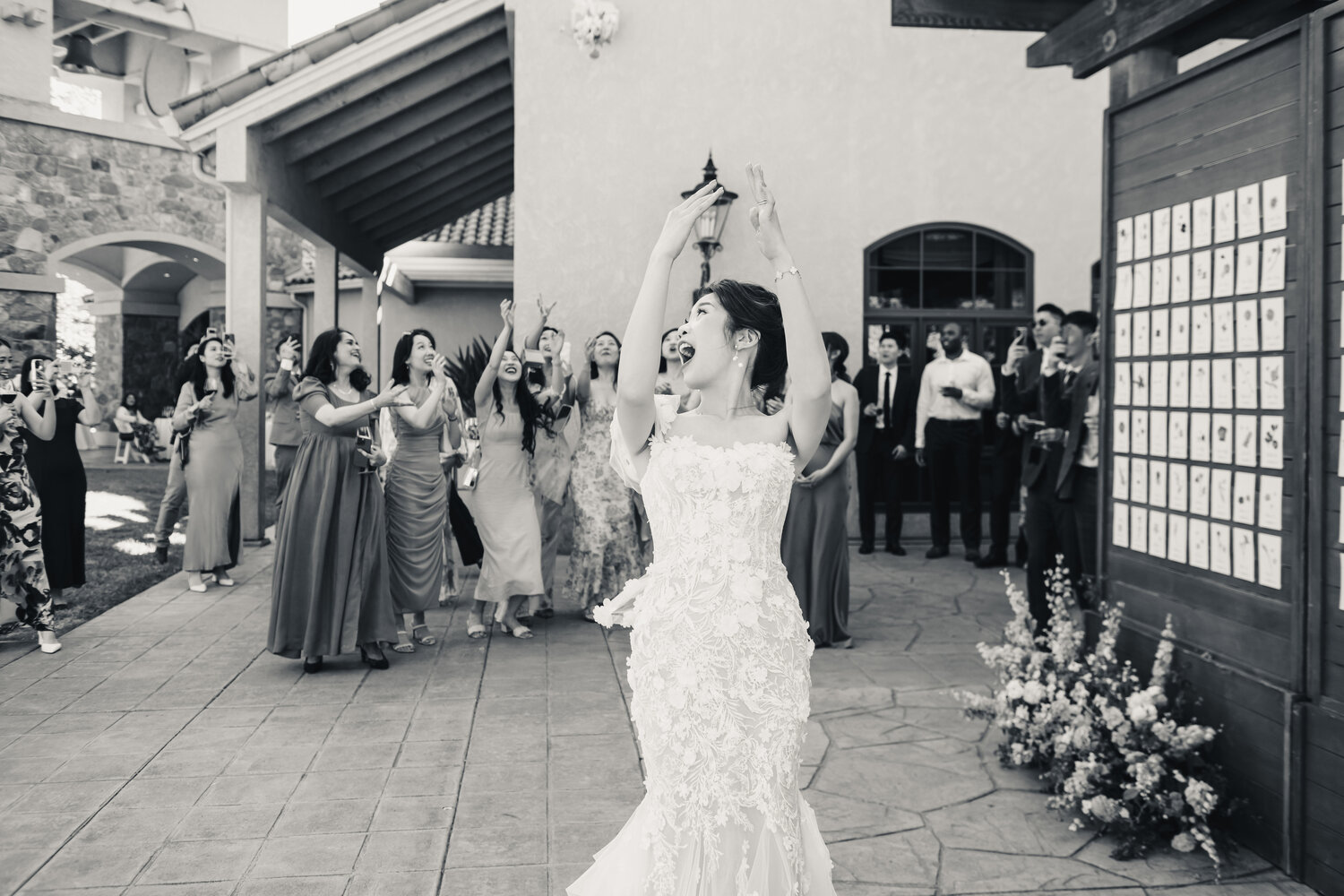 Black and white reception room celebration