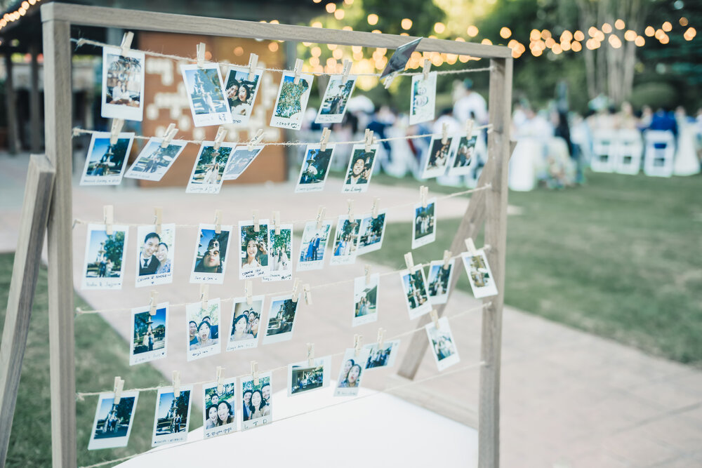 Polaroid display near the reception