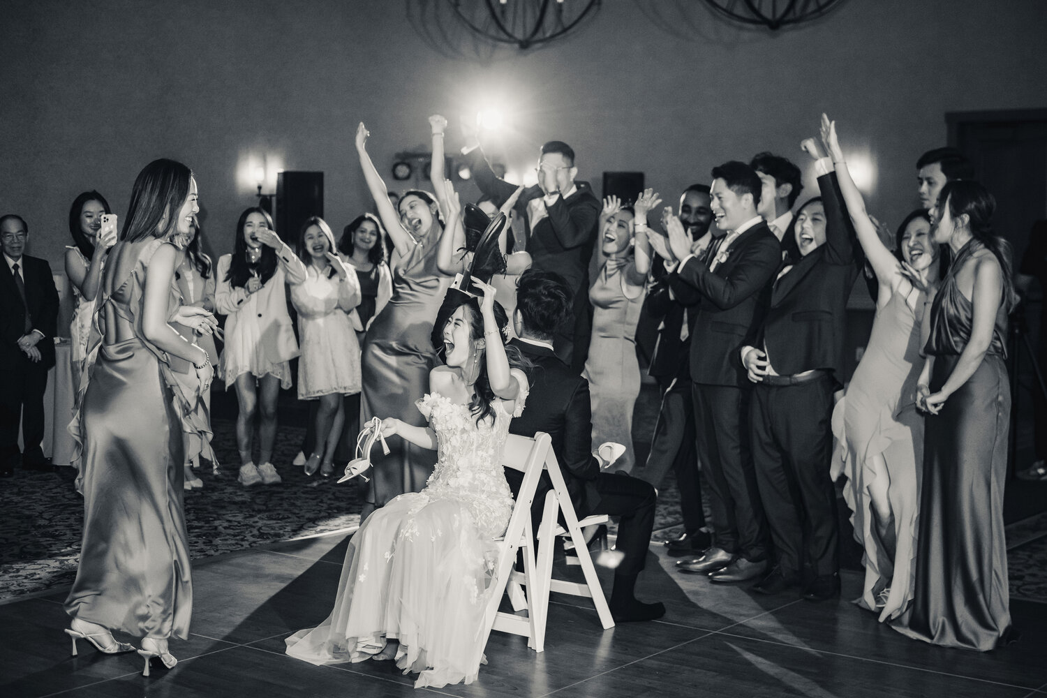 Black and white dance floor celebration