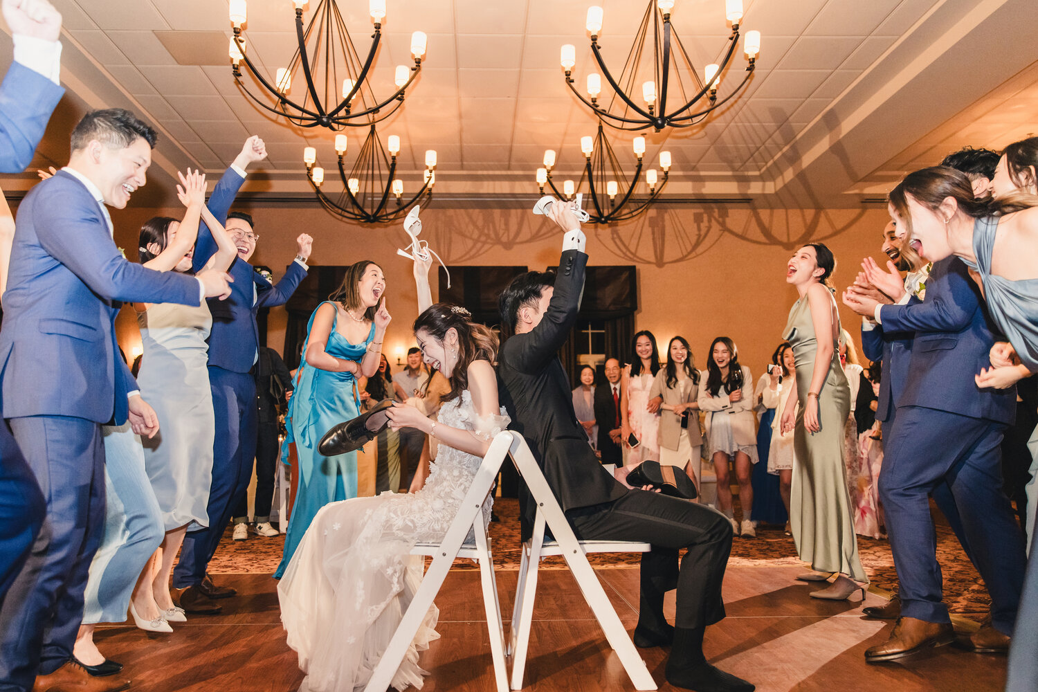 Lively party moment on the dance floor